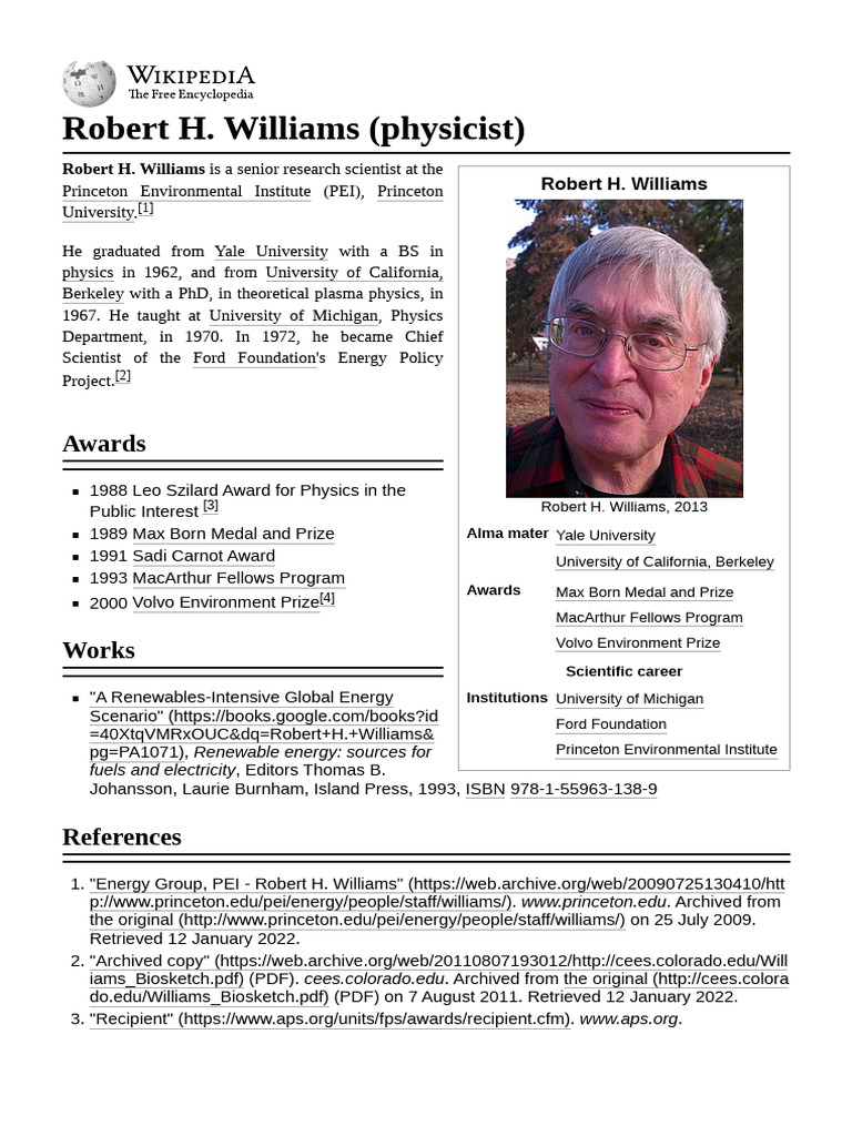Robert H. Williams (Physicist) | PDF