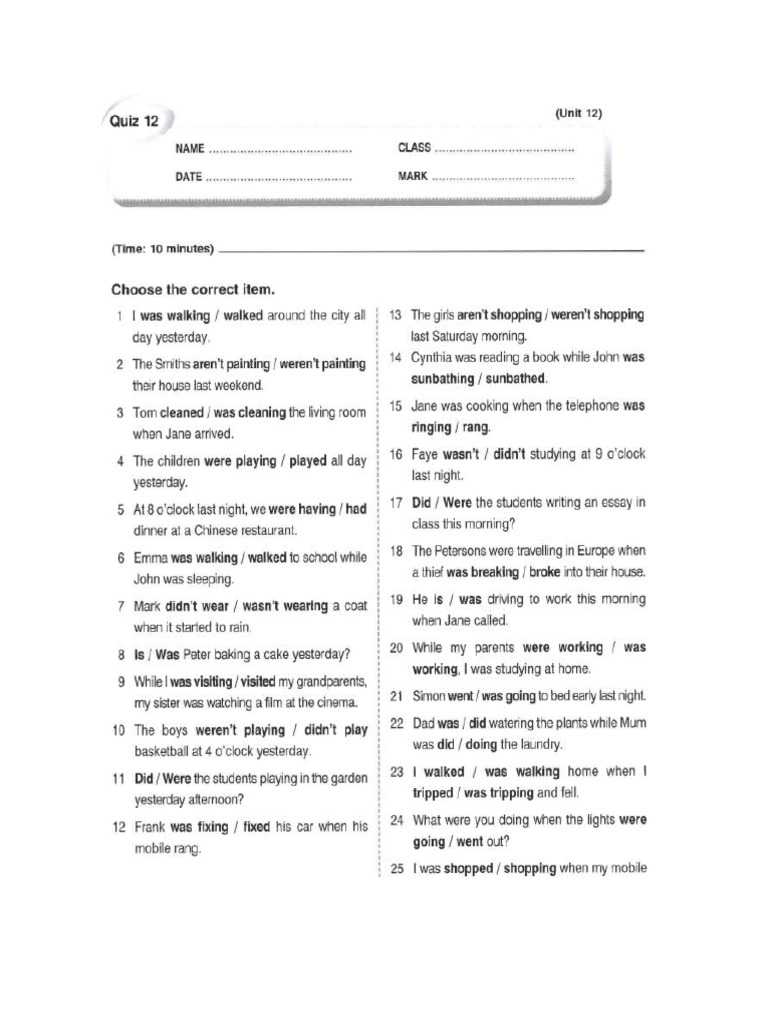 4CC1 Unit 12 Test | PDF