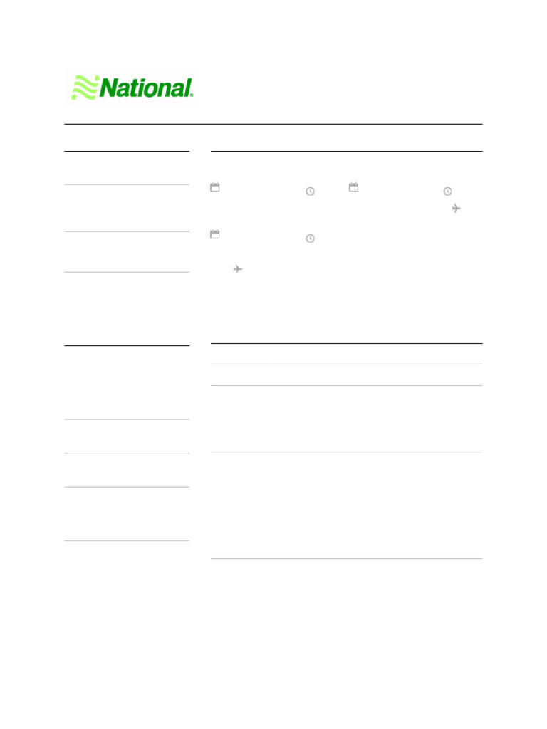 National Rental Agreement 861104864 | PDF | Renting | Car Rental
