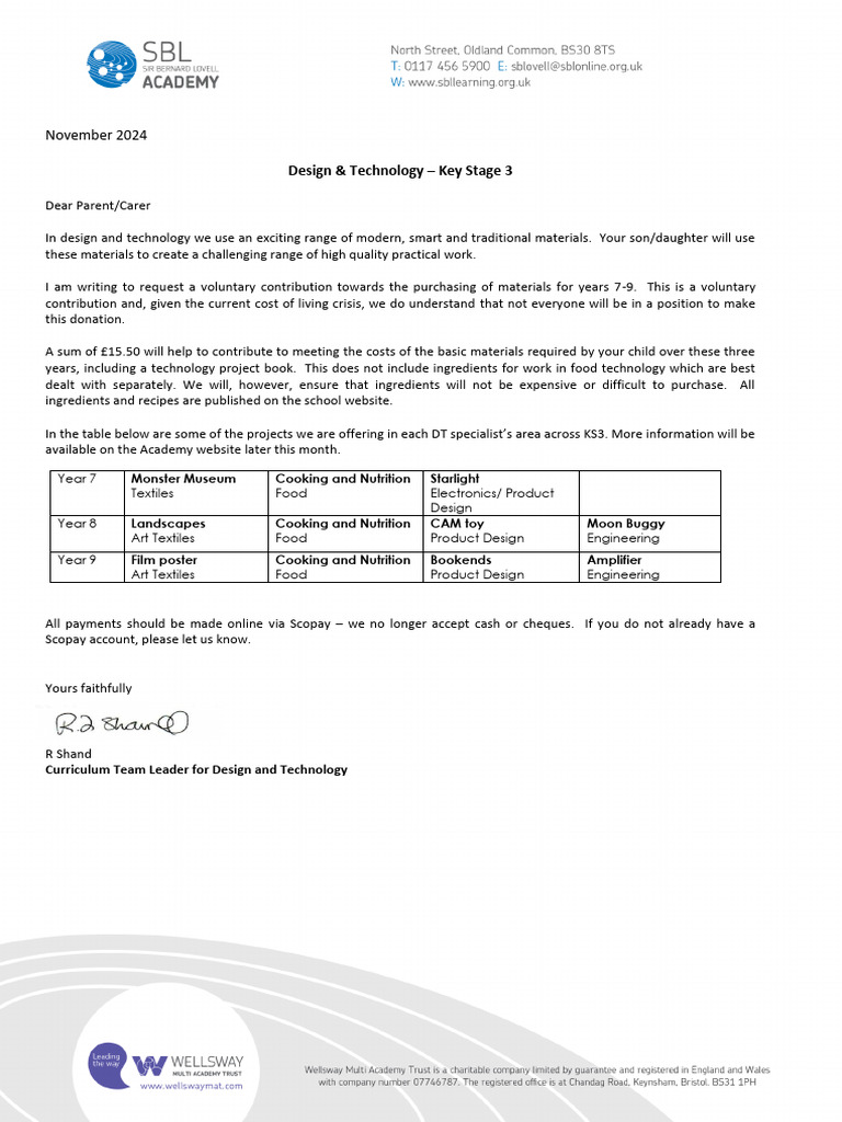 2023 Contribution Letter