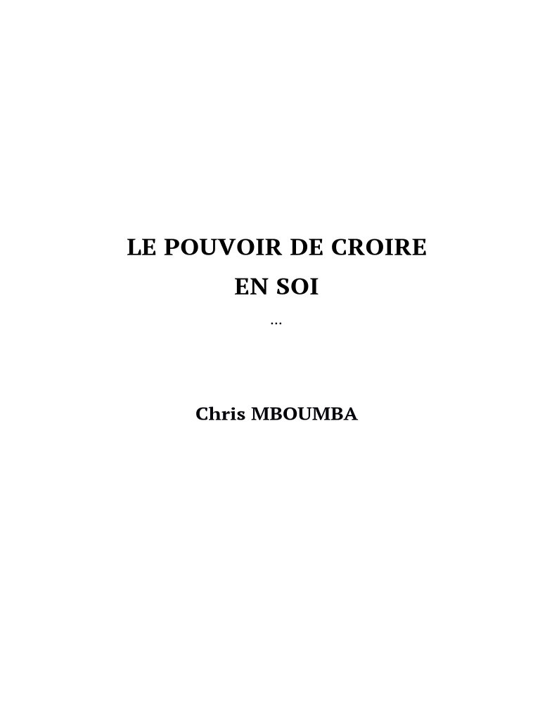 Le Pouvoir de Croire en Soi | PDF | Vérité | Foi