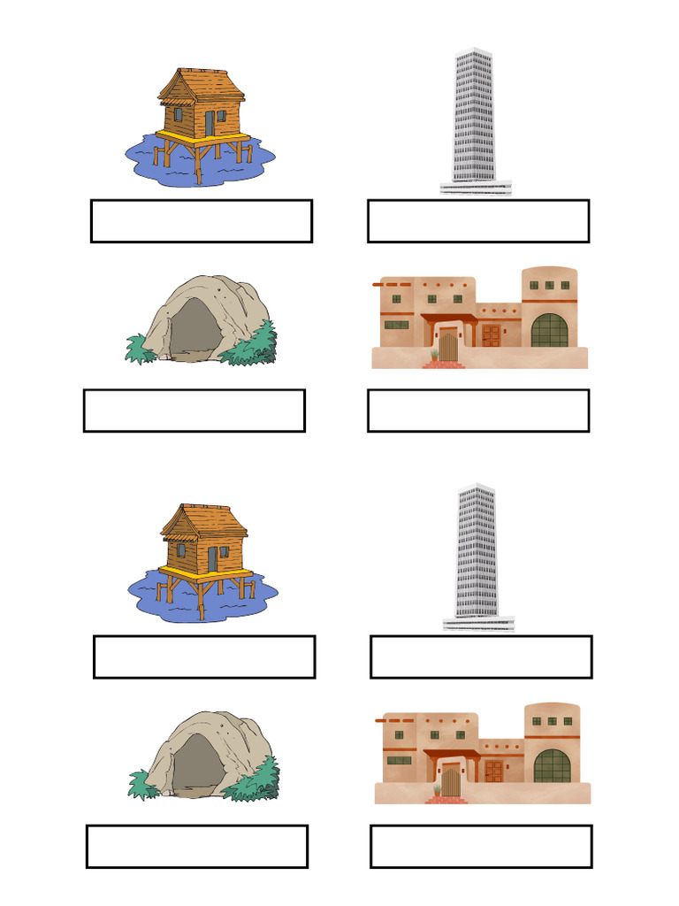 Colorful Illustrative Parts of A House Identification Worksheet | PDF