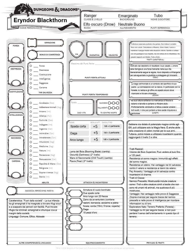 DND - Blankcharactersheet - It | PDF