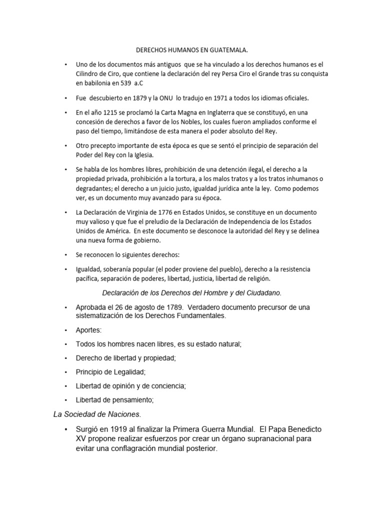Historia de los Derechos Humanos en Guatemala | PDF | Derechos humanos ...