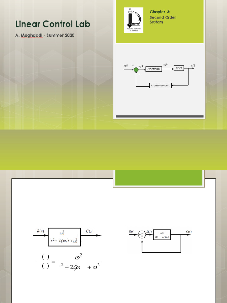 Linear Control Lab - M2 - T | PDF | Damping | Signal Processing