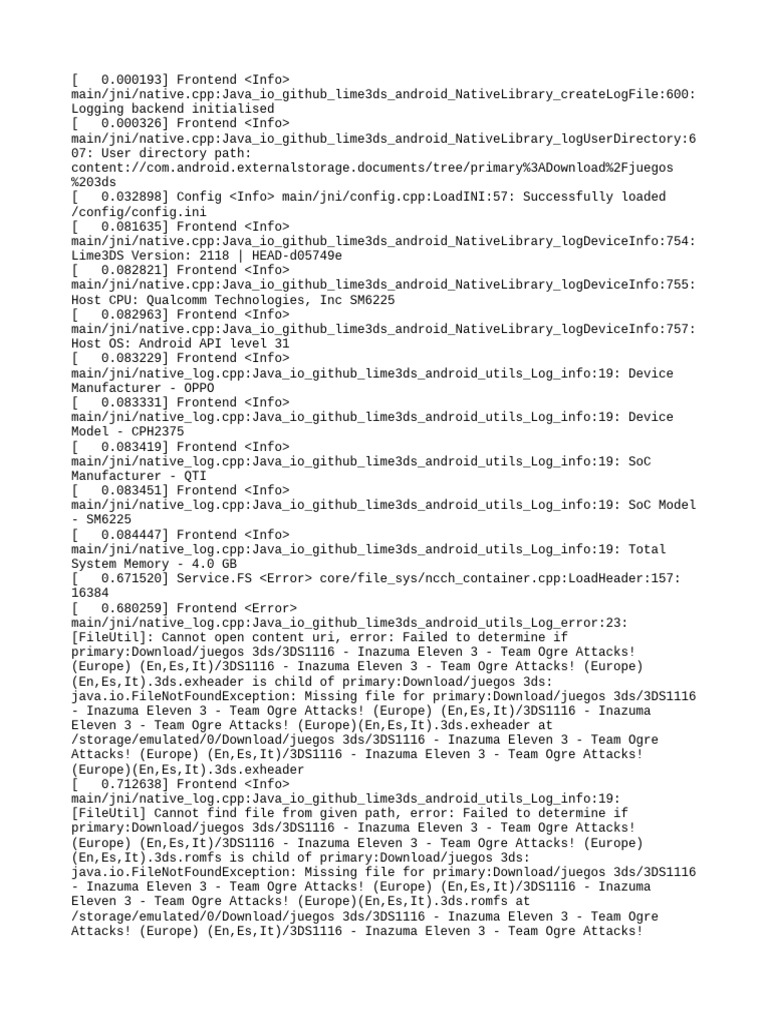 3DS Game File Logging Errors on Android | PDF | Computing | Computer ...