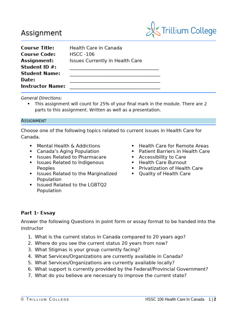 Current Issues in Canadian Health Care | PDF | Health Care