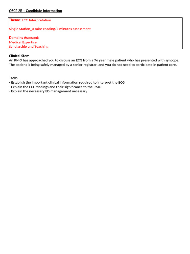 OSCE-2B_Explain-Complete-Heart-Block | PDF | Electrocardiography | Heart
