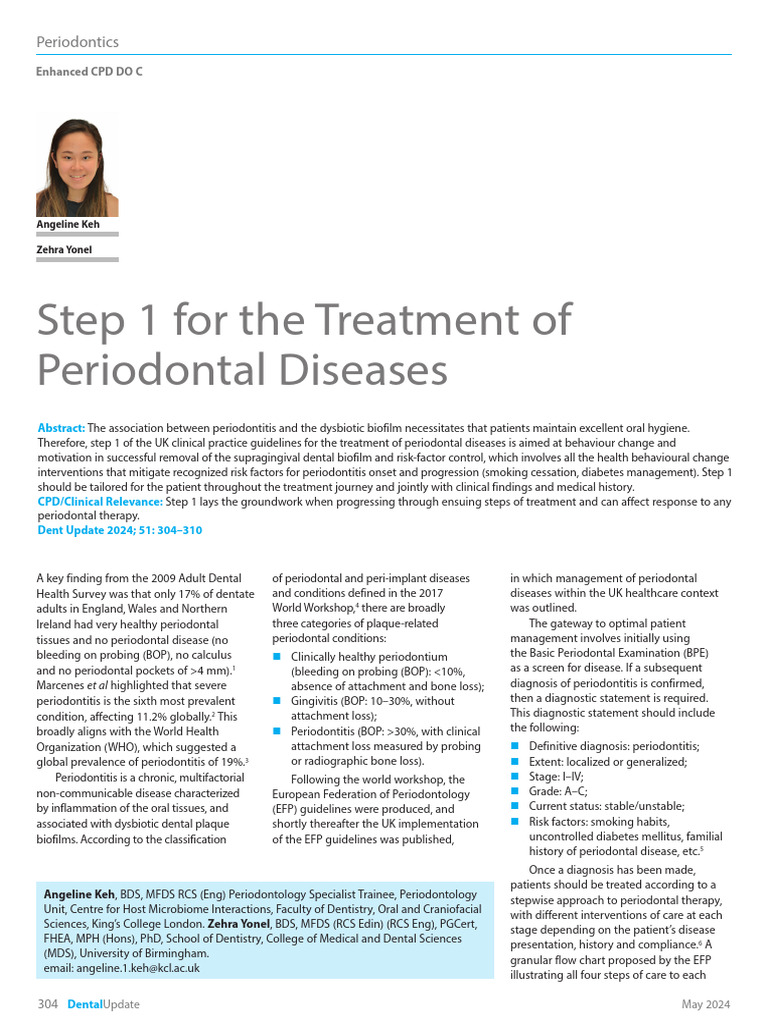 Step 1 in Periodontal Disease Management | PDF | Periodontology | Oral ...