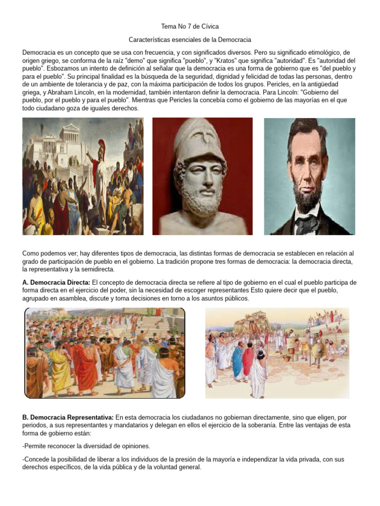 Tipos y Rasgos de la Democracia | PDF | Democracia | Ideologías políticas