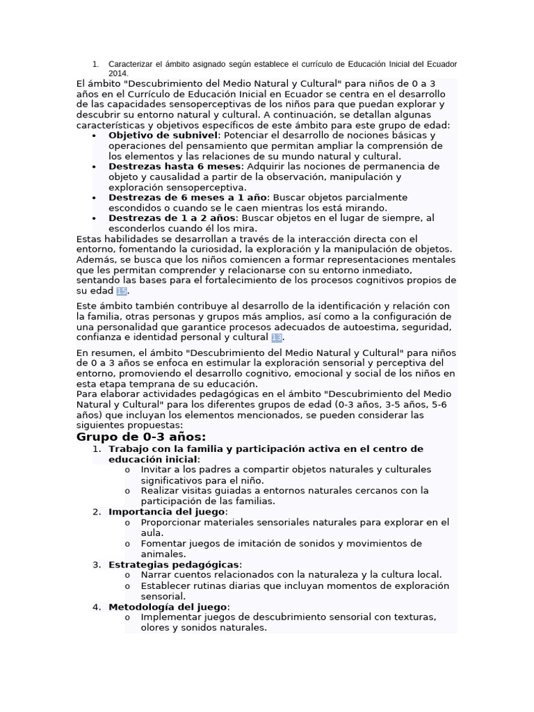 Caracterizar El Ámbito Asignado Inicial | PDF | Educación de la primera ...