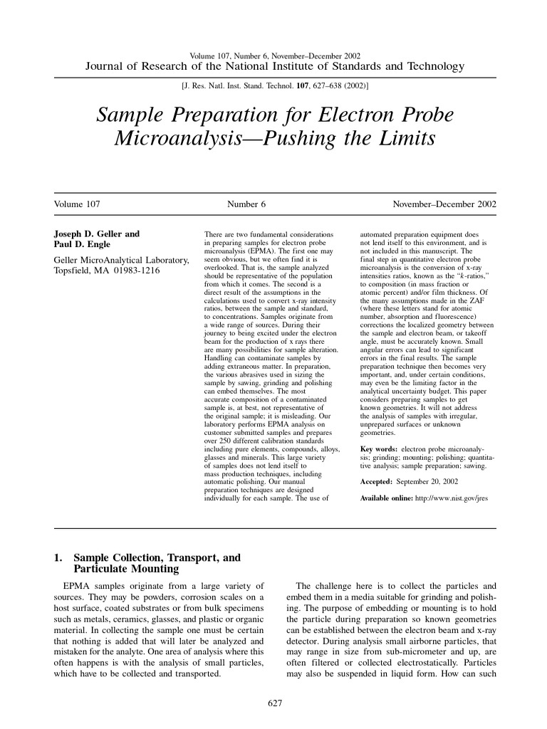 Sample Preparation For Electron Probe Microanalysi | PDF | Filtration ...
