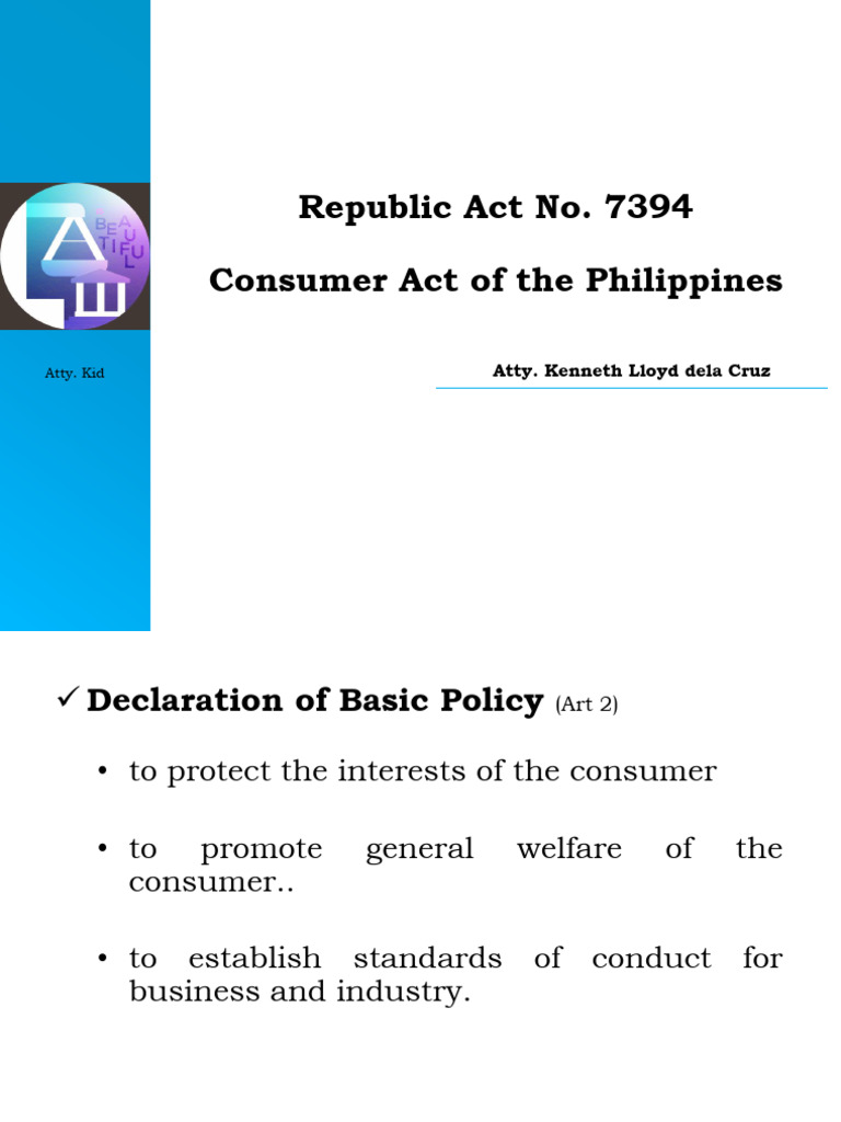 Consumer Act of the Philippines Overview | PDF | Sales | Vehicles