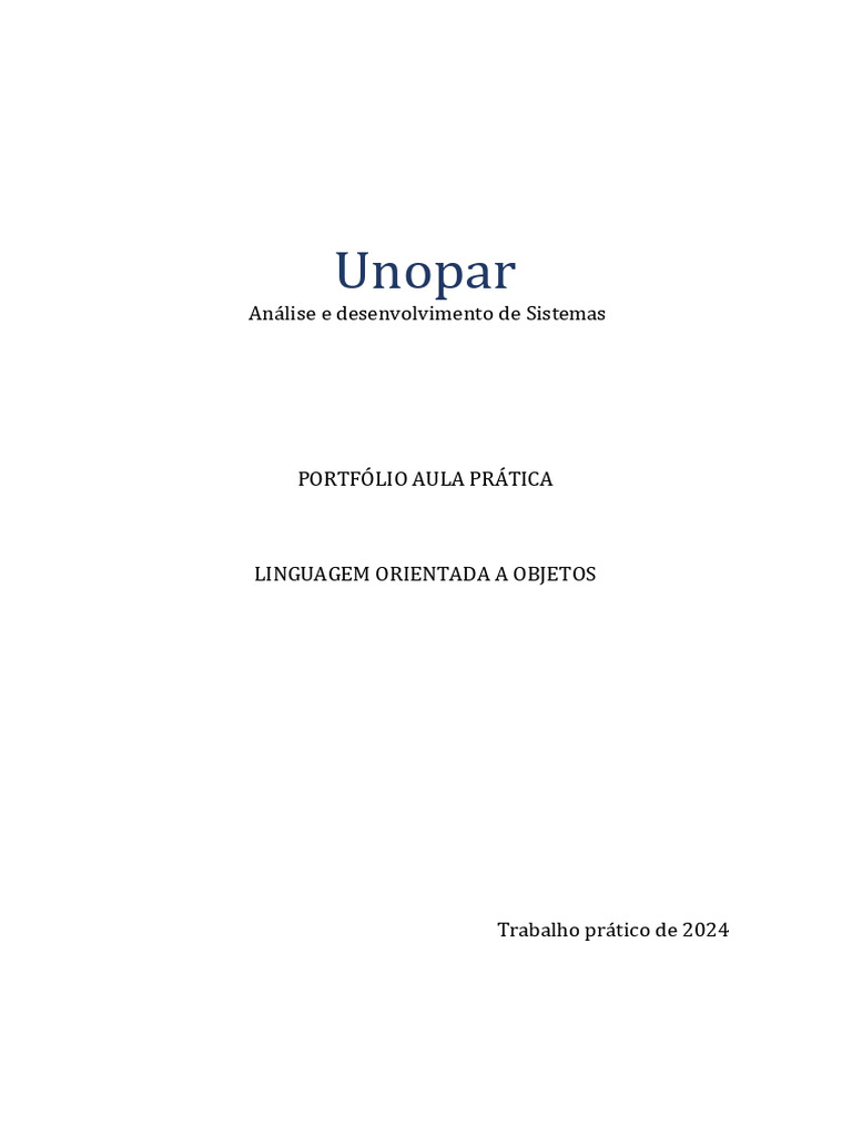 Portfólio de Programação em Java | PDF | Programação orientada a ...