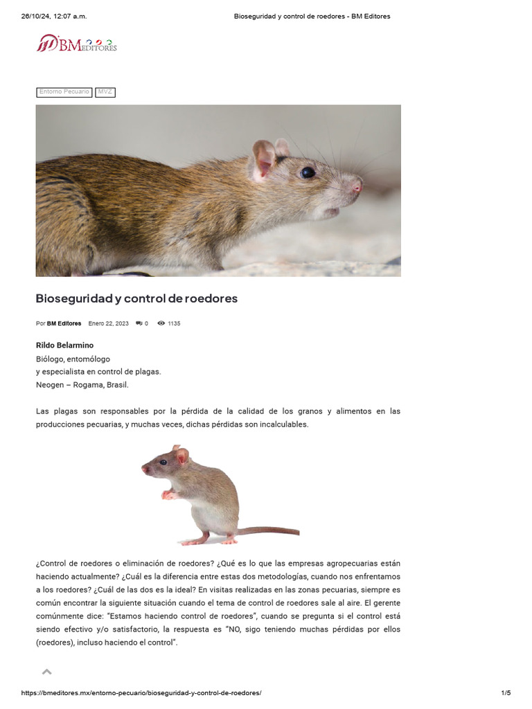 Bioseguridad en Control de Roedores | PDF | Business | Plaga (organismo)