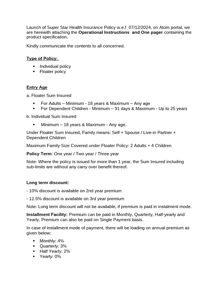Operational Instructions and UW Guidelines | PDF | Insurance | Underwriting
