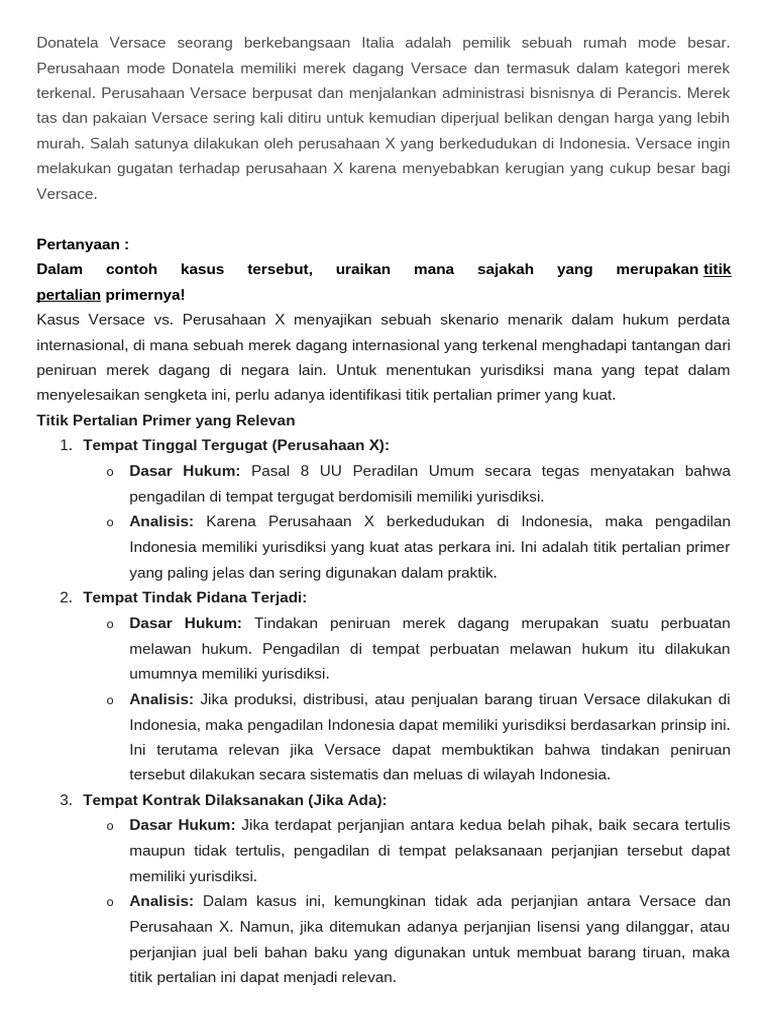 Titik Pertalian Primer Kasus Versace | PDF
