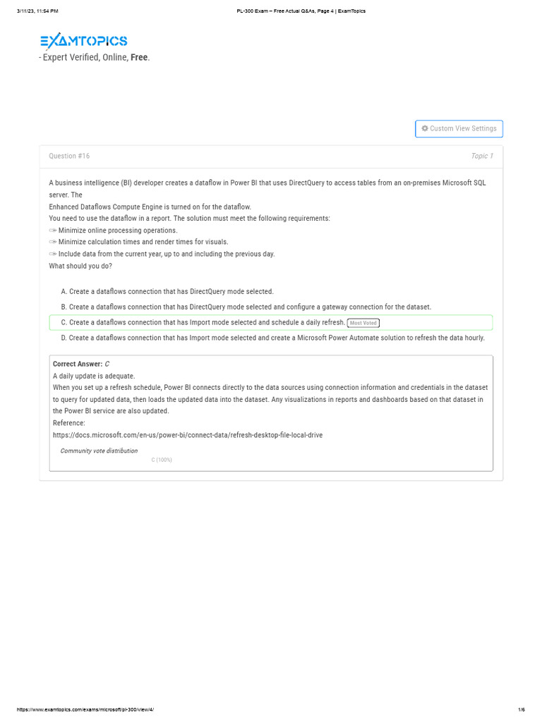PL-300 Exam – Free Actual Q&as, Page 4 _ ExamTopics | PDF | Microsoft ...