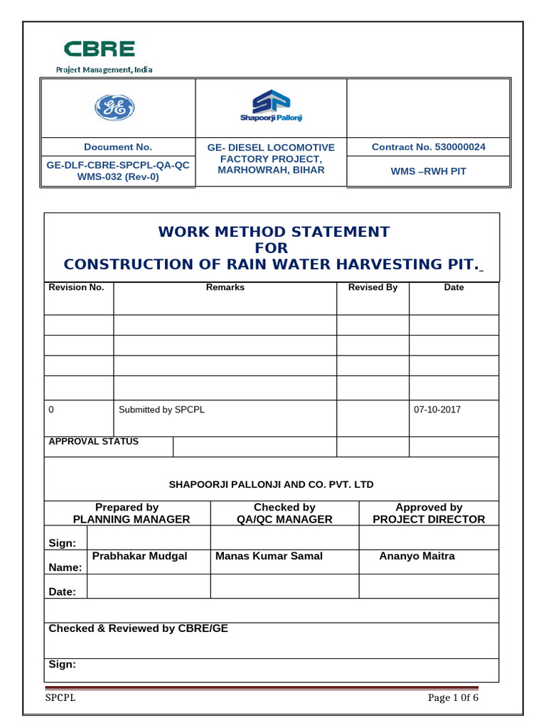 WMS For Rain Water Harvesting | PDF | Gravel | Brick