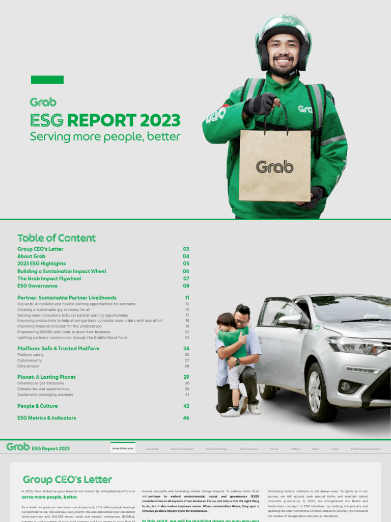 Grab 2023 ESG Report Highlights | PDF | Sustainability | Governance