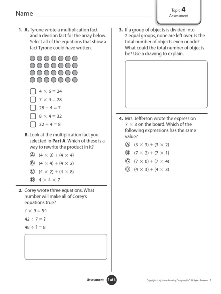 Topic 4 Assessment | PDF | Mathematics