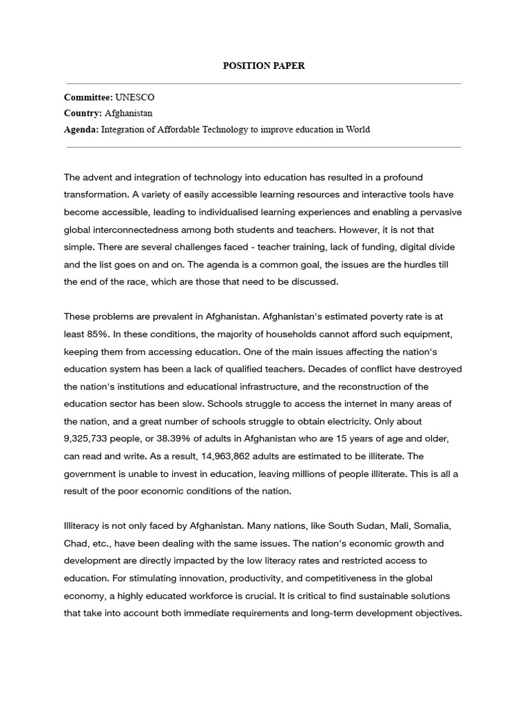 Affordable Tech for Education in Afghanistan | PDF | Literacy | Economies