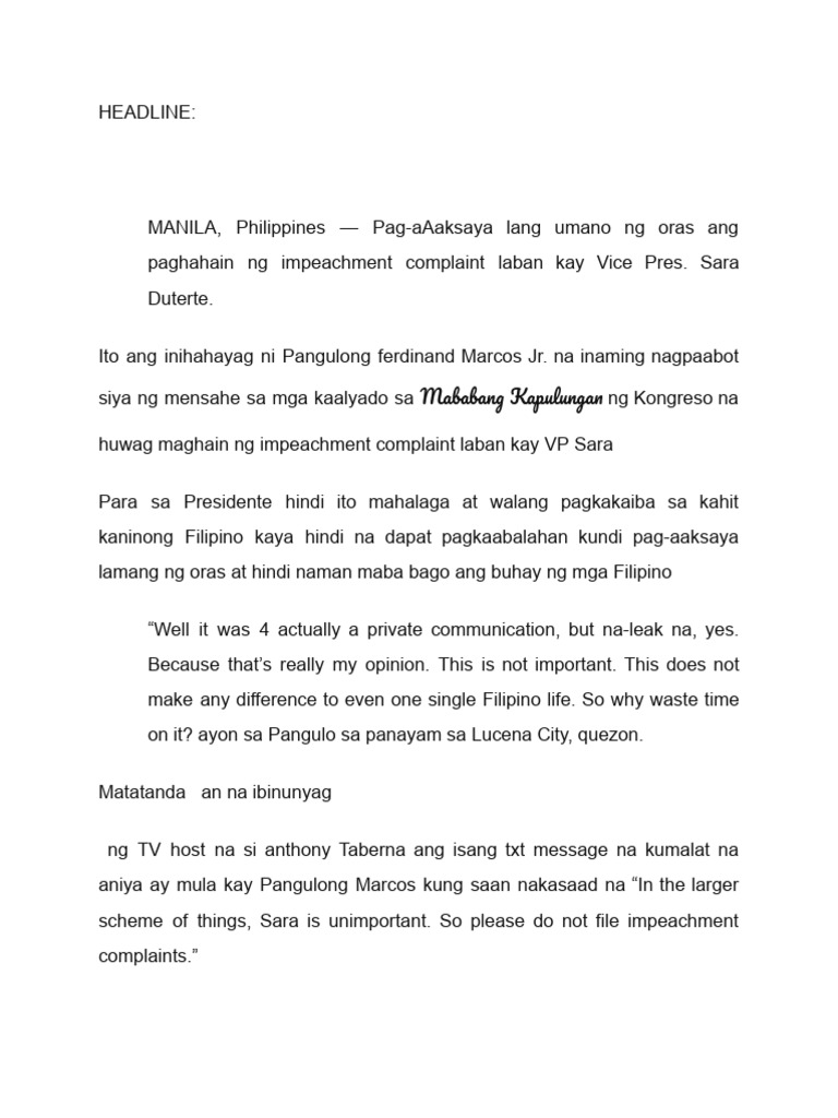 Filipino Copy Reading | PDF