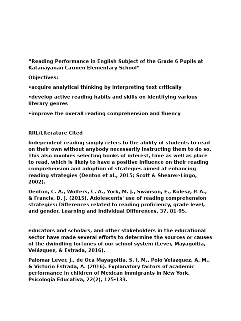 title 3 | PDF | Reading Comprehension | Learning