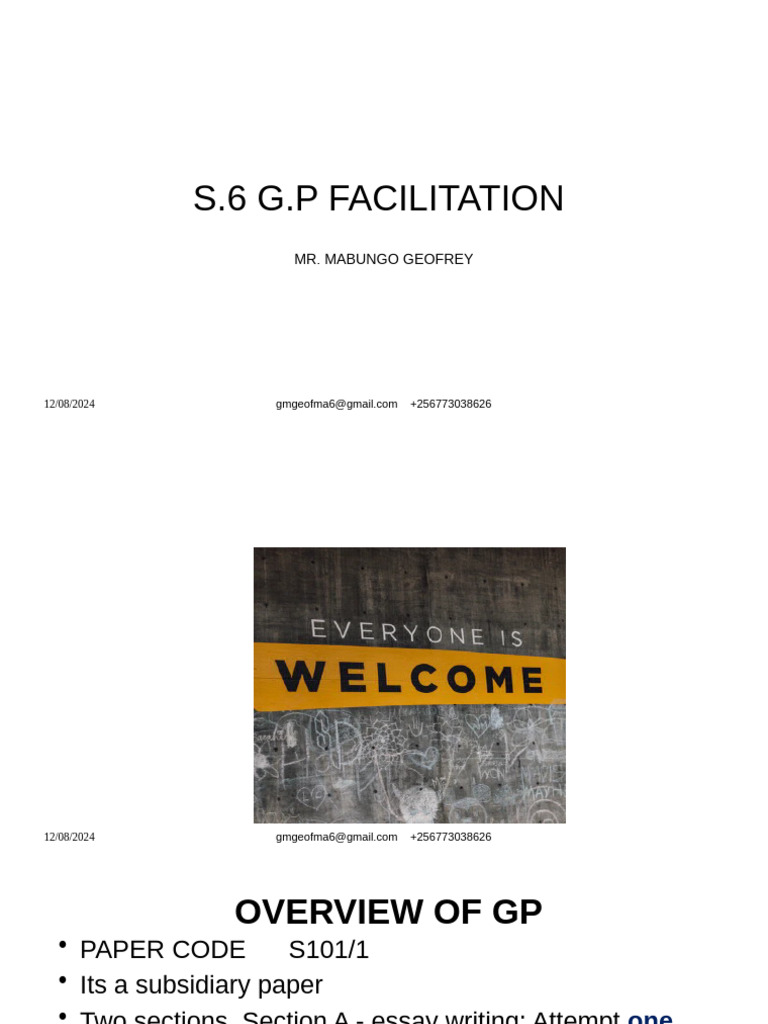 S.6 G.P Essay Writing Guidelines | PDF | Uganda