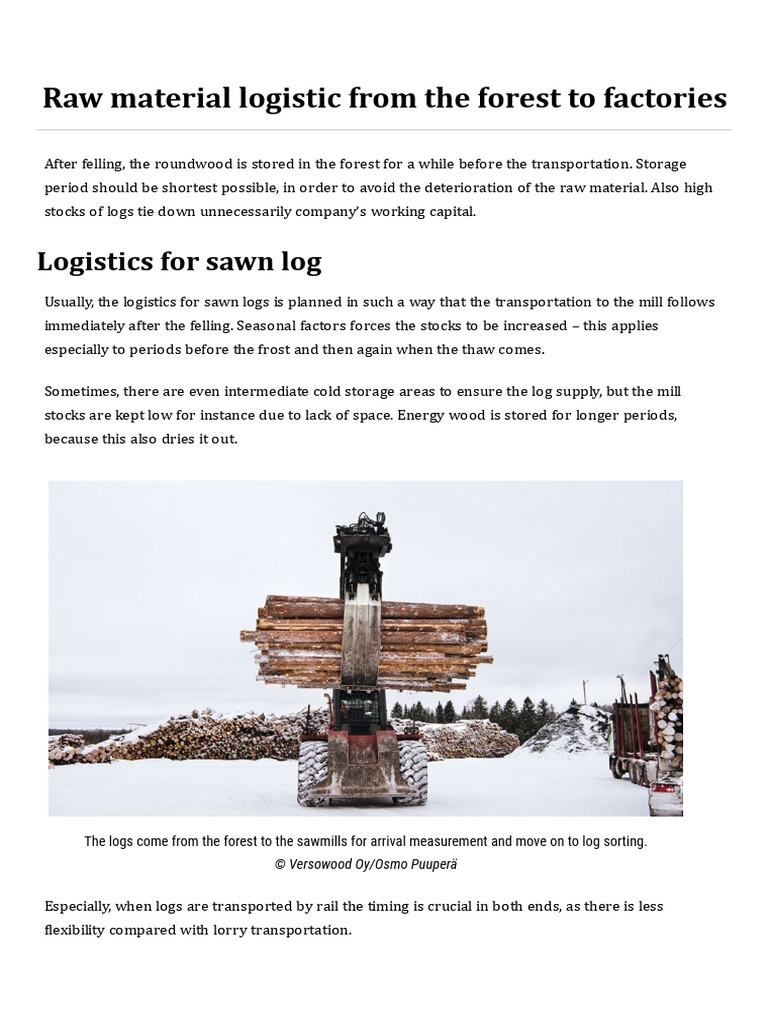 Forest to Factory: Log Logistics Guide | PDF | Logistics | Transport