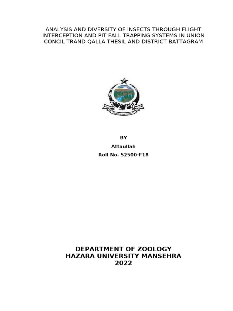 Attaullah Final Thesis Entomology | PDF | Biodiversity | Ecosystem