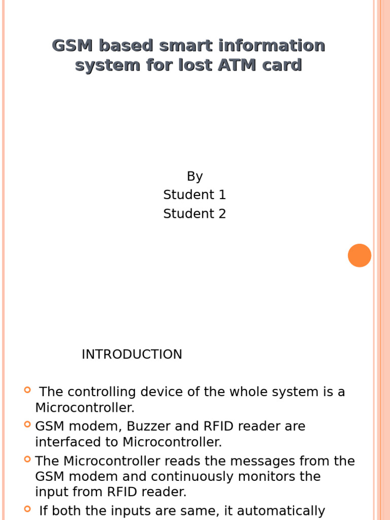 ATM Card Security System | PDF | Power Supply | Light Emitting Diode