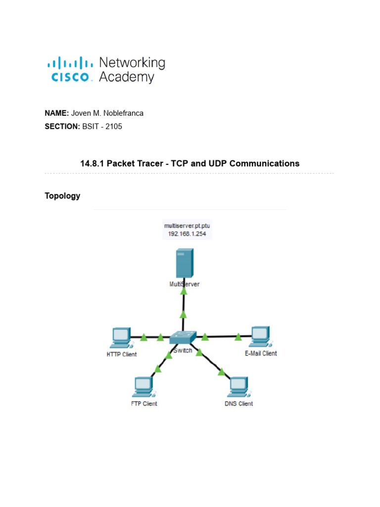 14 8 1 packet tracer tcp and udp communications pdf transmission