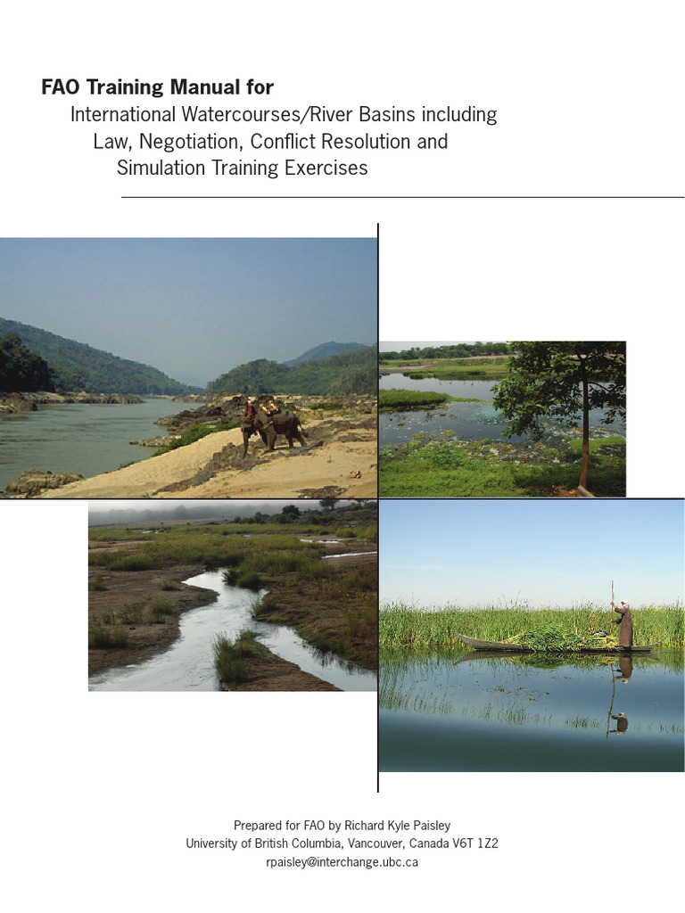 Fao training manual for international watercourses river basins