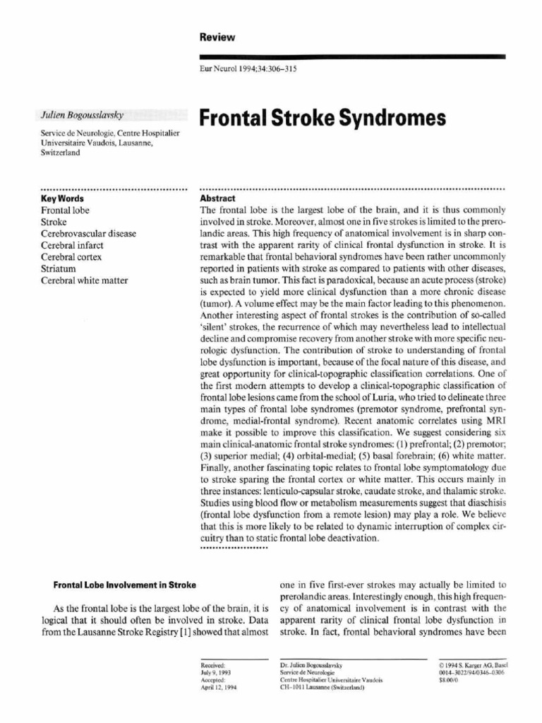 Understanding Frontal Lobe Syndrome | PDF