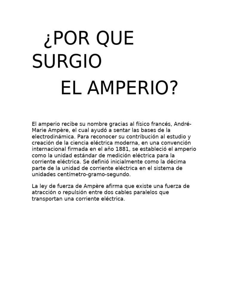 Origen del Amperio | PDF