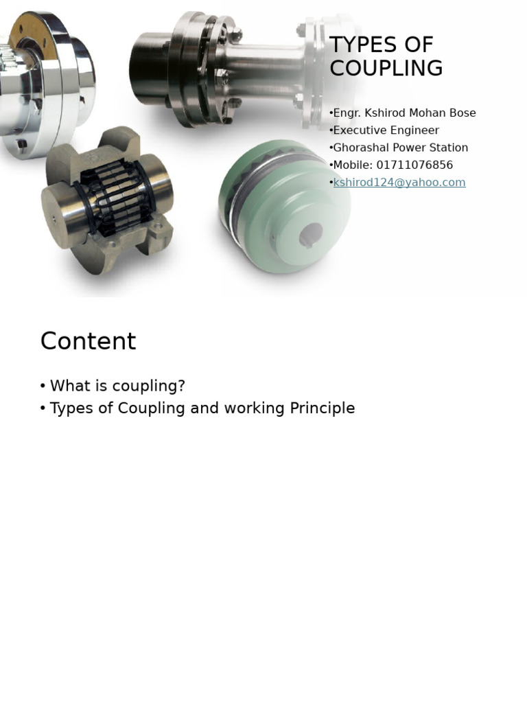 Types of Coupling Explained | PDF | Equipment | Tools