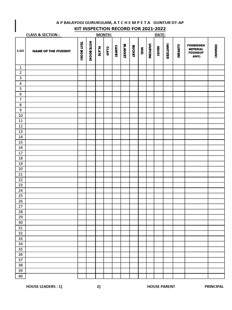 HOUSE PARENT RECORDS (1) | PDF