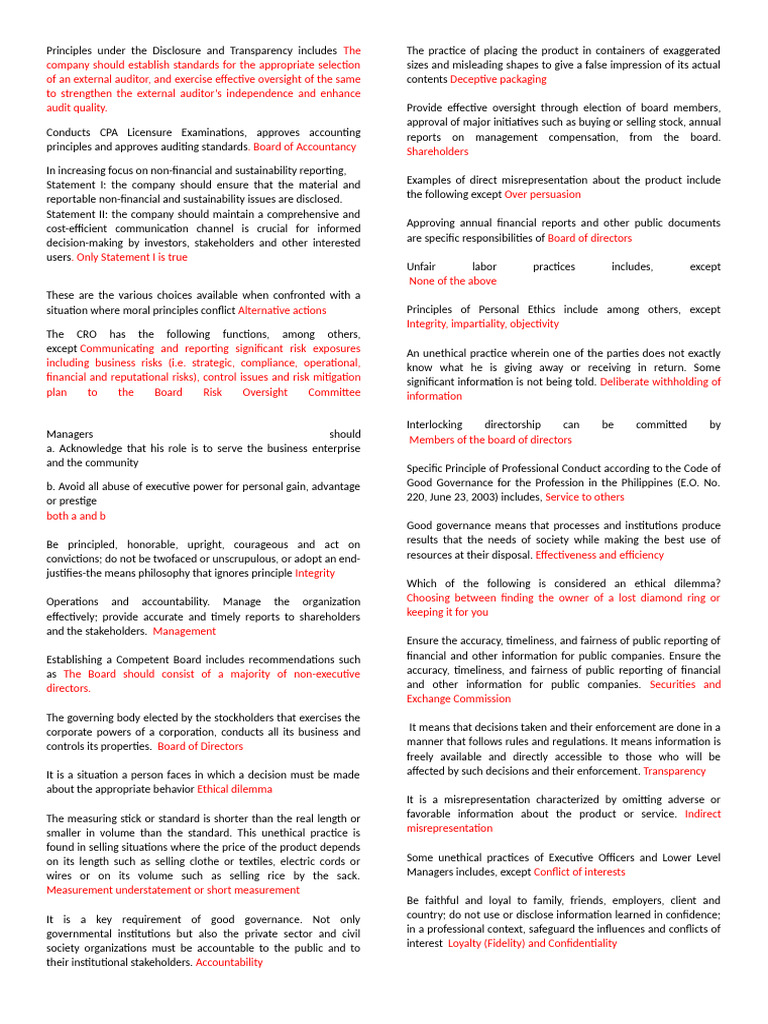 Disclosure and Transparency Principles | PDF | Audit | Internal Control