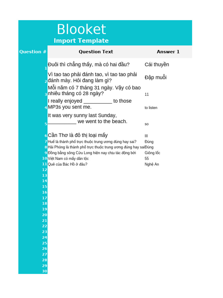 Blooket Spreadsheet Import Template-CRBqcEp3 | PDF