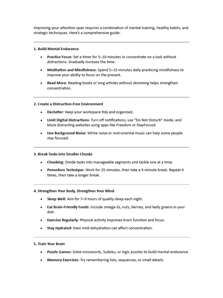 Mindfulness Techniques to Improve Attention Span