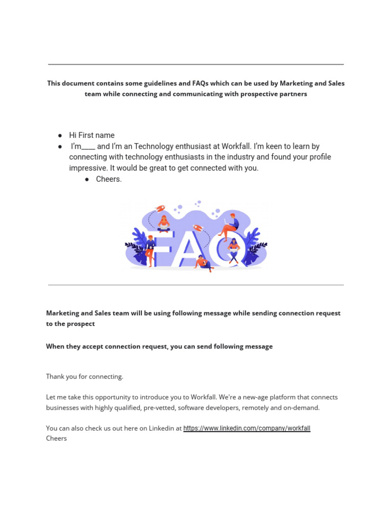 Workfall Partner Acqusition Team - Standard Messages & FAQs | PDF | Faq ...
