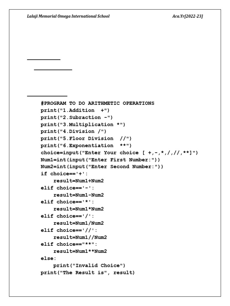 Python Programs for Beginners | PDF | Mathematics | Arithmetic