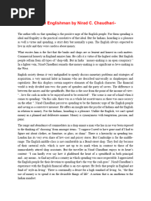 Money and the Englishman by Nirad C. Chaudhari