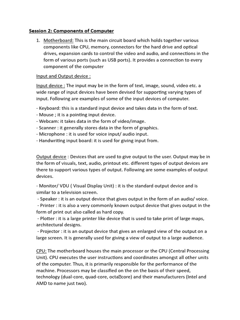 Computer Components and Operating Systems | PDF | Process (Computing ...