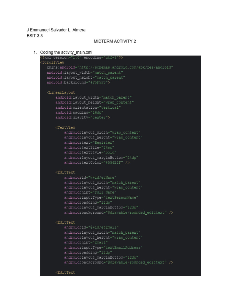 Android Registration Form Code | PDF | System Software | Software