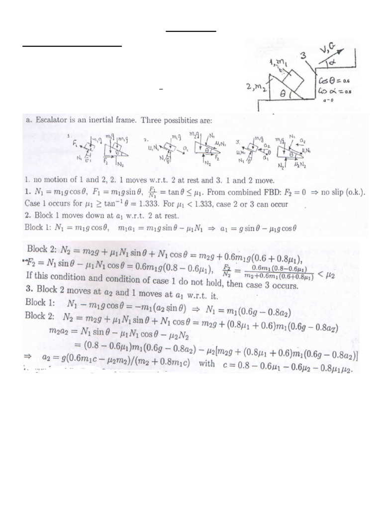 Friction and Motion Problems Solutions | PDF | Force | Friction