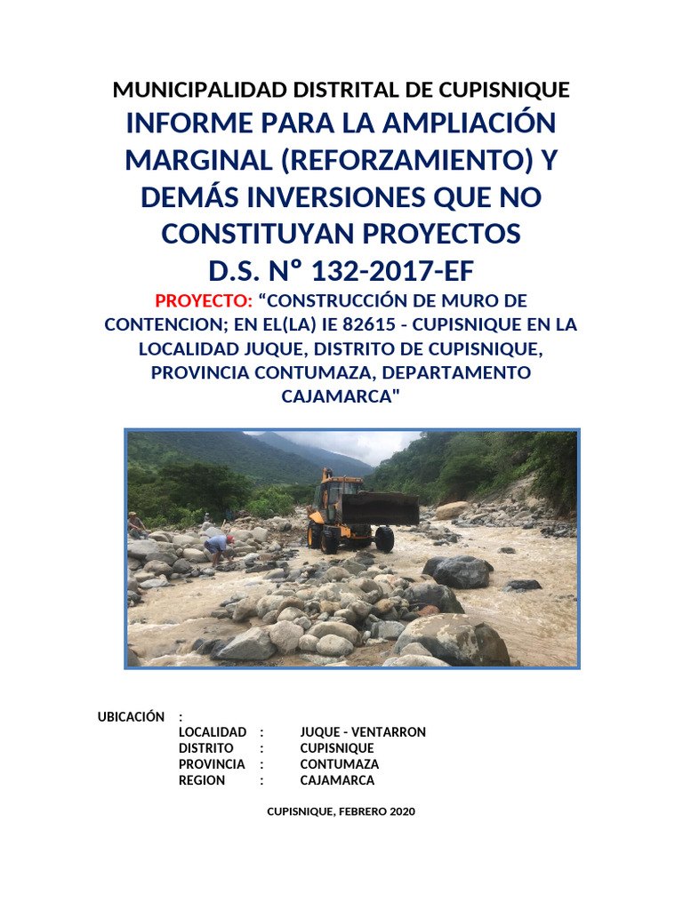 Informe de Muro de Contencion de Juque | PDF | Hormigón | Materiales de ...