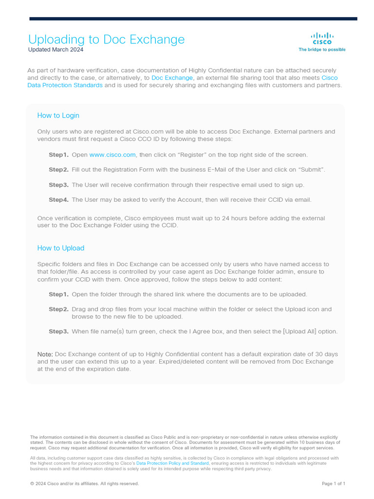 Cisco Doc Exchange Upload Guide | PDF | Computer File | Information Privacy