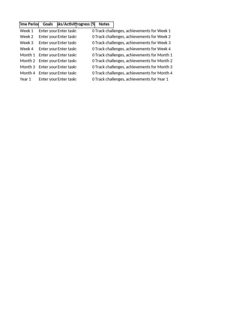Weekly and Monthly Goal Tracker | PDF